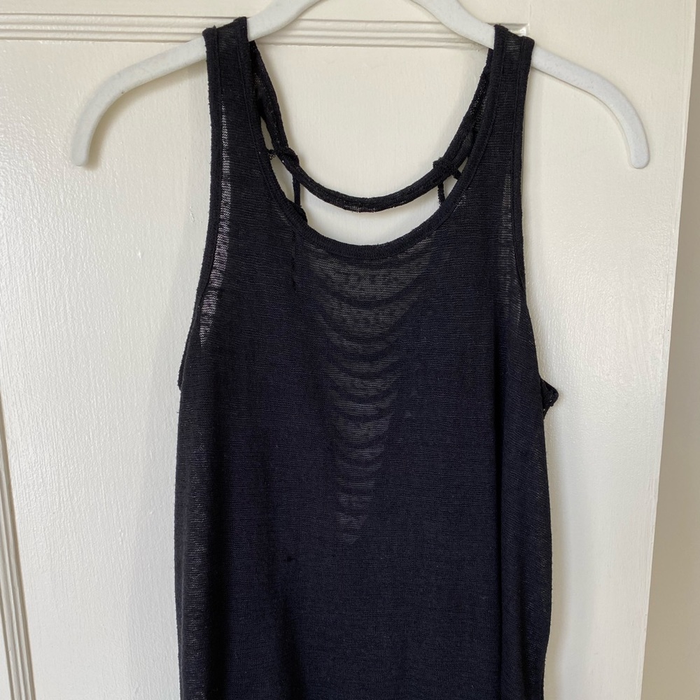 Black tank top with trendy back